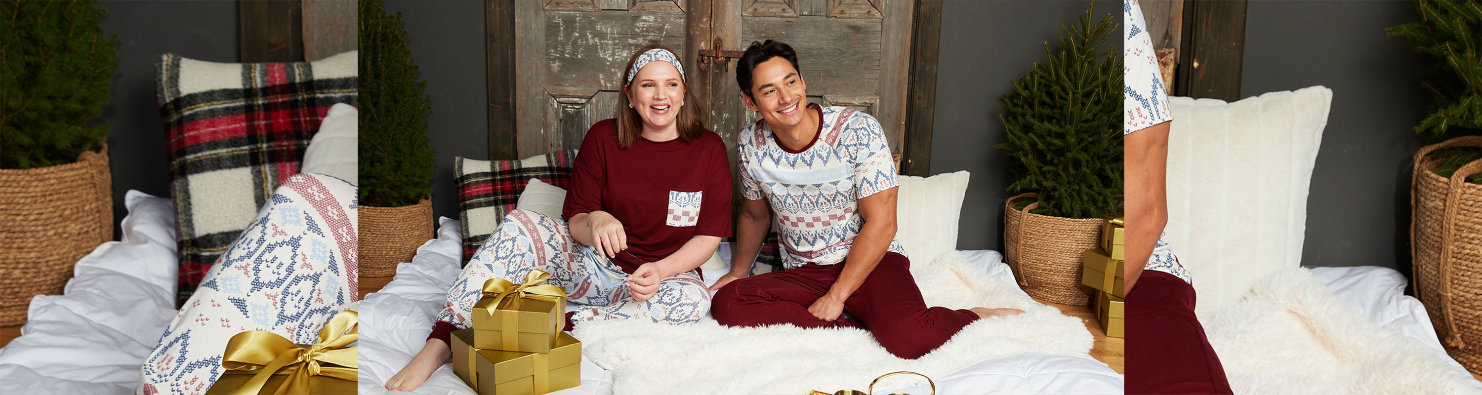 Fair Isle Cream & Burgundy