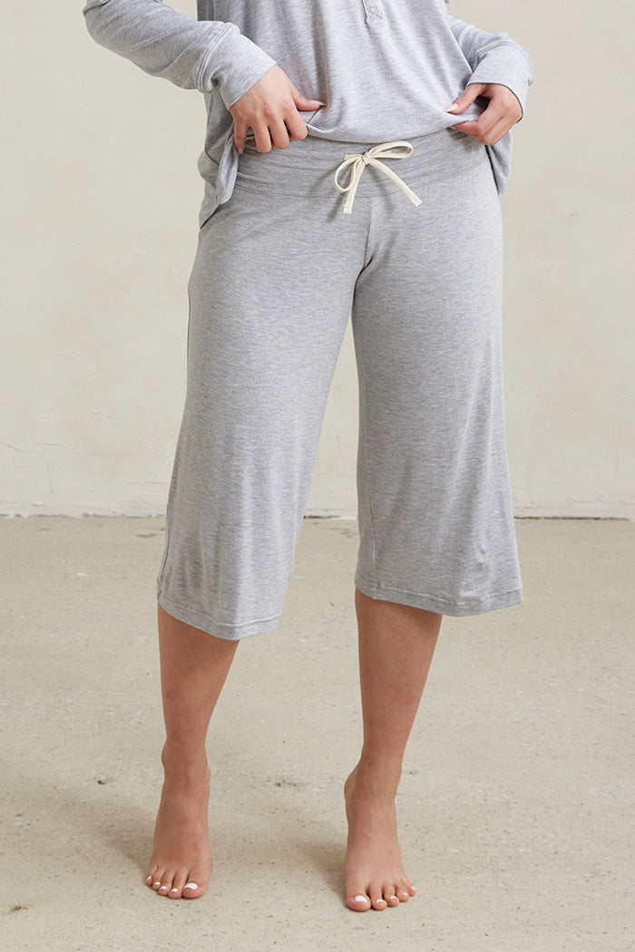 grey capri dress pants Bamboo Capri Pant - Heather Grey
