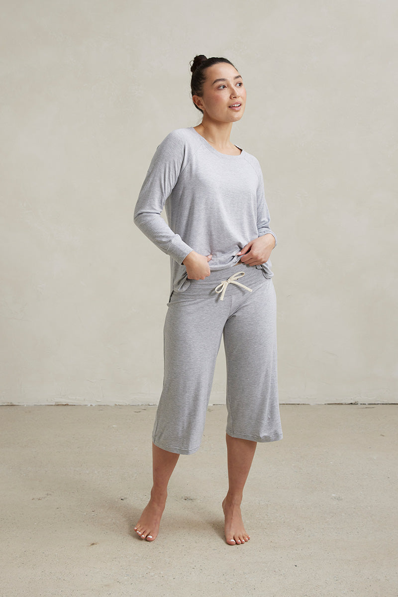 Relaxed Long Sleeve Top + Capri Pant