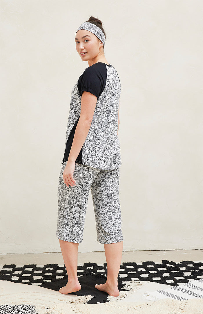 Women's Bamboo Sleepwear T-Shirt & Capri Set