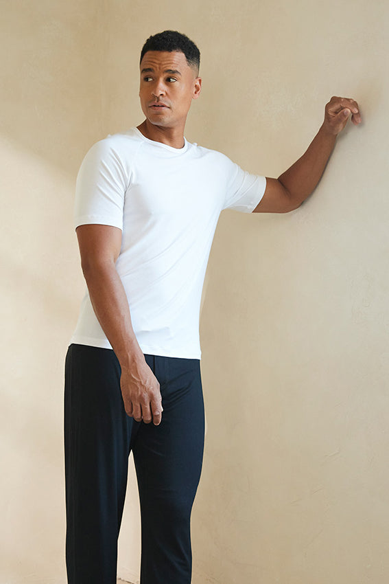 Bamboo Mens T-shirt - White - Pj T-shirt