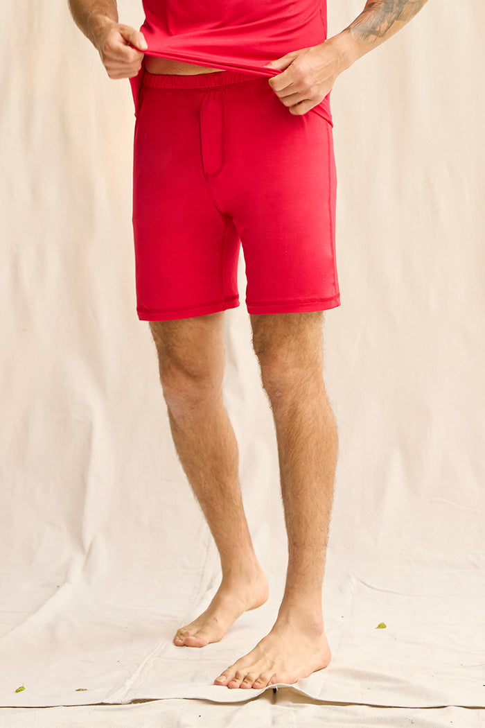 Adam is 6'1", typically wears a size 34 pant, has a 43" chest, a 32" inseam and is wearing a size medium