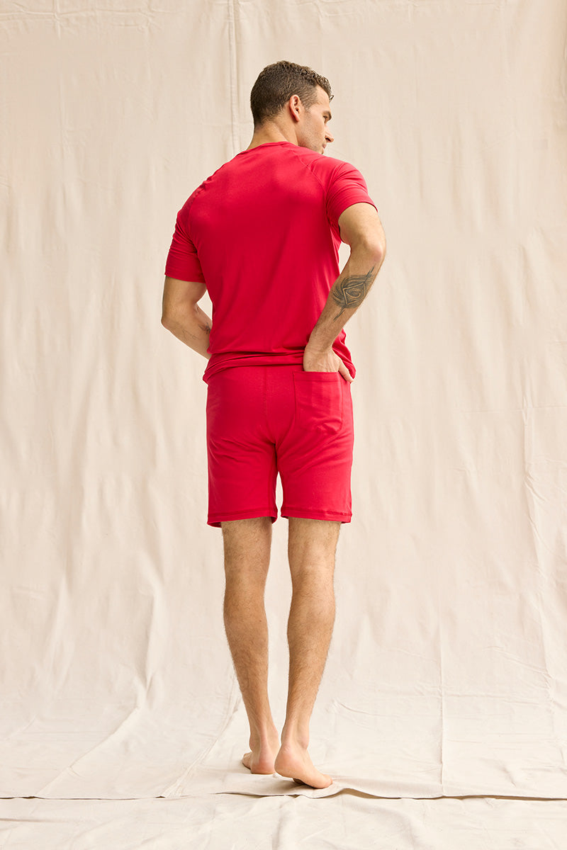 Adam is 6'1", typically wears a size 34 pant, has a 43" chest, a 32" inseam and is wearing a size medium