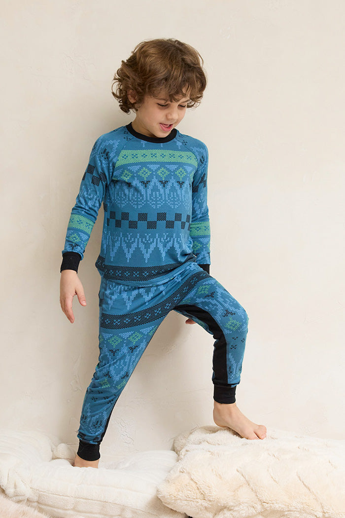 Kids Long Sleeve Lounge Pant PJ Set - Main Image