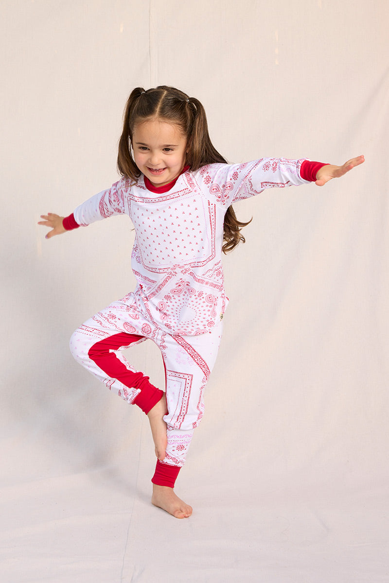 Ruby is wearing a size 3/4