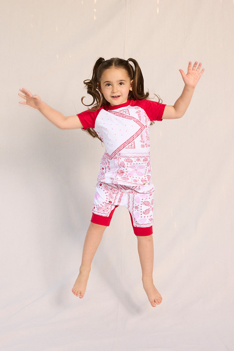 Ruby is wearing a size 3/4