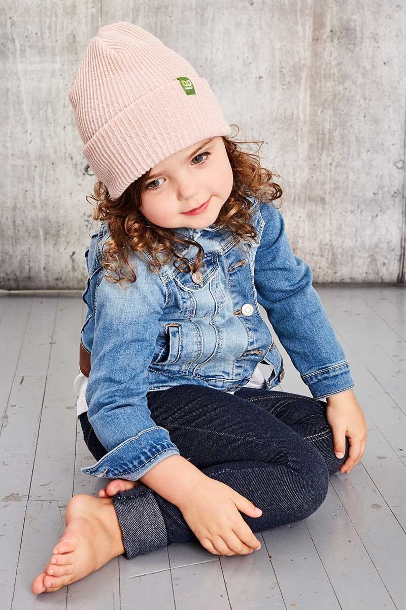Kids Beanie Floppy Toque - Rose Quartz - Made in Canada - This is J