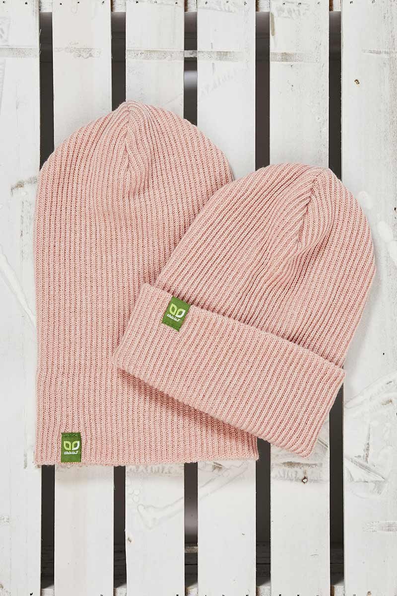 Kids Beanie Floppy Toque - Rose Quartz - Made in Canada - This is J