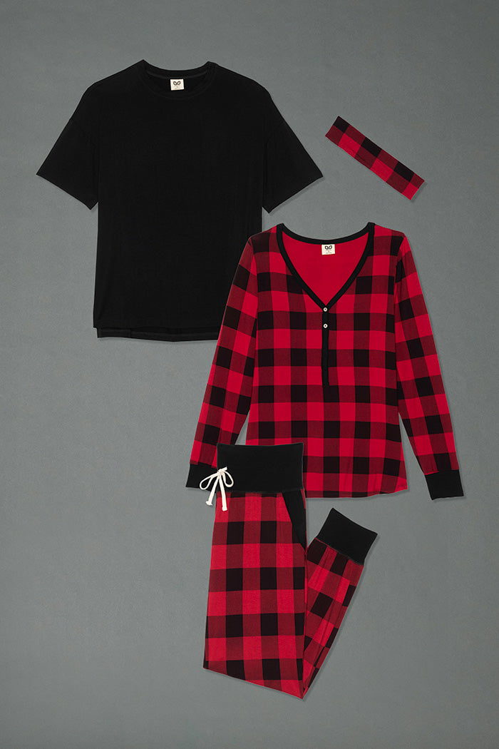 Henley Harem Set + Oversized Tee (4-piece Set)