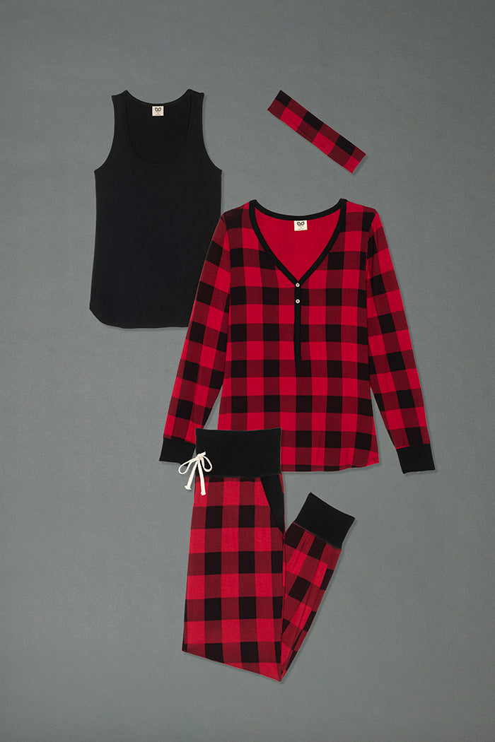 Henley Harem Set + Fitted Tank Top (4-piece Set)