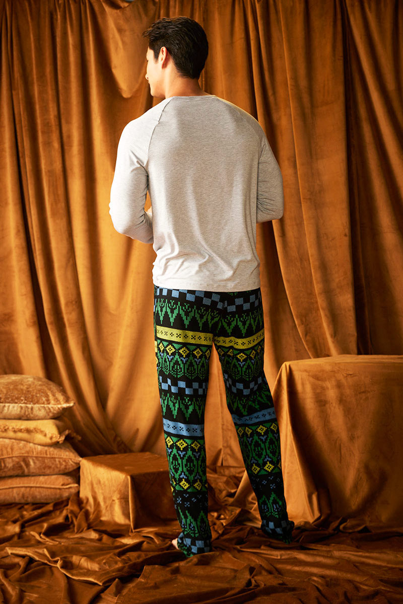 Pajama Set: Long Sleeve Shirt + Pajama Pant