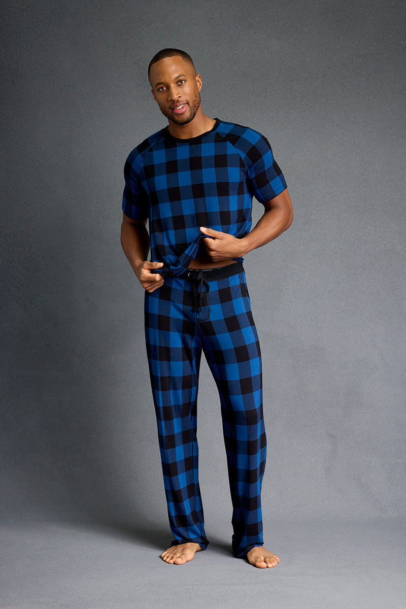 Bamboo Pajama Set: T-Shirt + Pajama Pant - Dark Navy - PJ Short